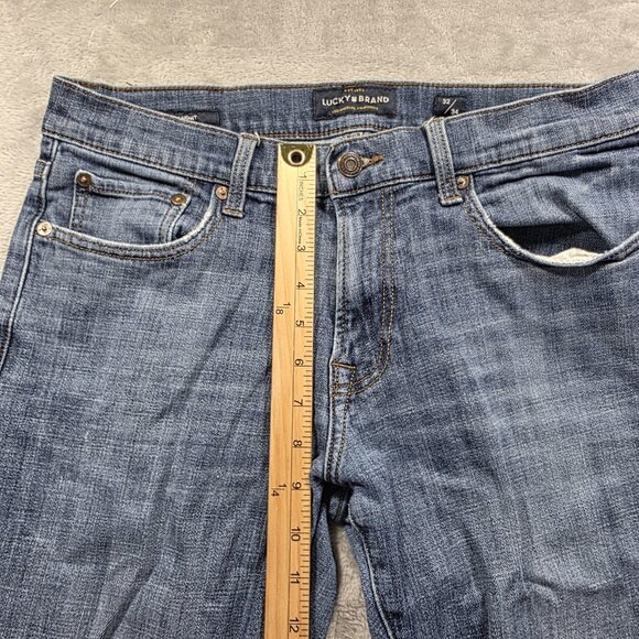 Lucky Brand Jeans Mens 32x34 Blue 221 Straight Stretch Denim Medium Wash 7MC1030 - Picture 10 of 11